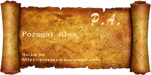 Pozsgai Alex névjegykártya